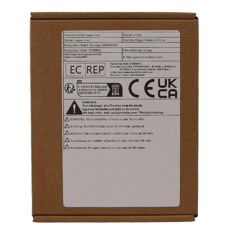 Uxney Copper Tape Copper Sheet Roll, Copper Sheet 1000 x
