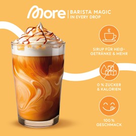 MORE Barista Zerup, Mixed Pack of 6 Bundles, 6 x 65 ml, for Coffee, Tea and Hot Drinks, Vegan, Zero Calories - Made in Germany