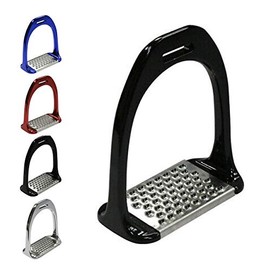 Nbrand JA Horse Aluminium Stirrups Balance Non-Slip Pads Stable (Black)