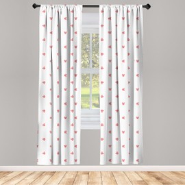Lunarable Cerdo Cortina de Microfibra, Los Animales en Cría de Hayfield, Window Treatments 2 Panel Set for Living Room Bedroom Decor, 56" x 63", Blanco Claro Rosa Coral