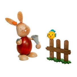 Drechslerei Kuhnert Snubby Bunny with bird - 12cm / 4.7inch