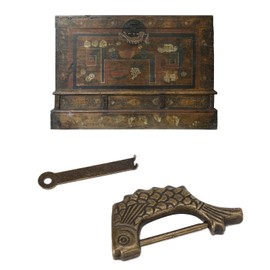 Antique Lock Vintage Padlock No Rust Fish Shape for Cabinet for Jewelry Box for Wooden Box