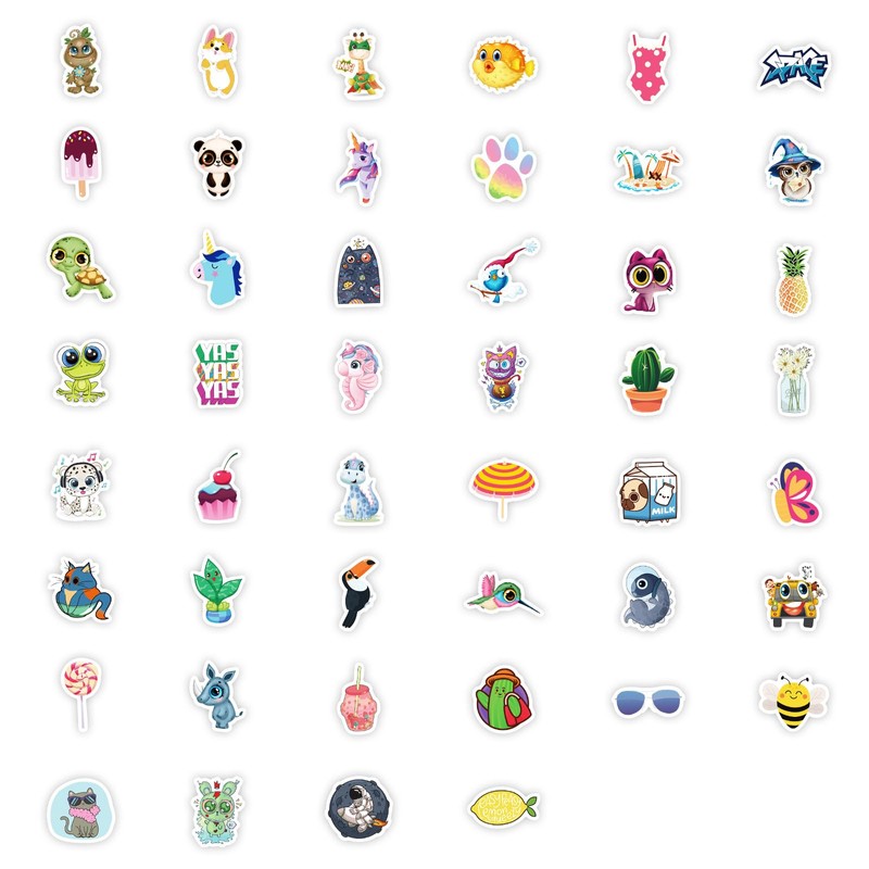 100 Pcs Animal Stickers, Cute Cartoon Stickers for Water Bottles