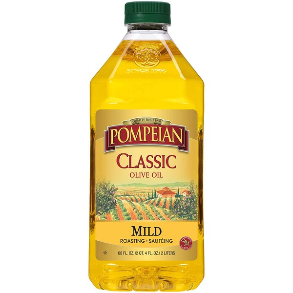 Pompeian Classic Olive Oil, Mild Flavor, Perfect for Roasting and Sauteing, Naturally Gluten Free, Non-Allergenic, Non-GMO, 68 FL. OZ., Single Bottle