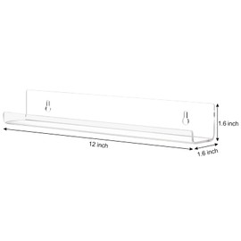 LileZbox 6 x Clear Acrylic Record Holders 4x30x4cm