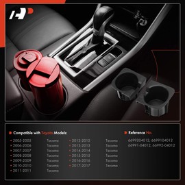 A-Premium Cup Holder Compatible with Toyota Tacoma 2005-2017, Center Console Left and Right, Black, Replace# 6699204012, 6699104012