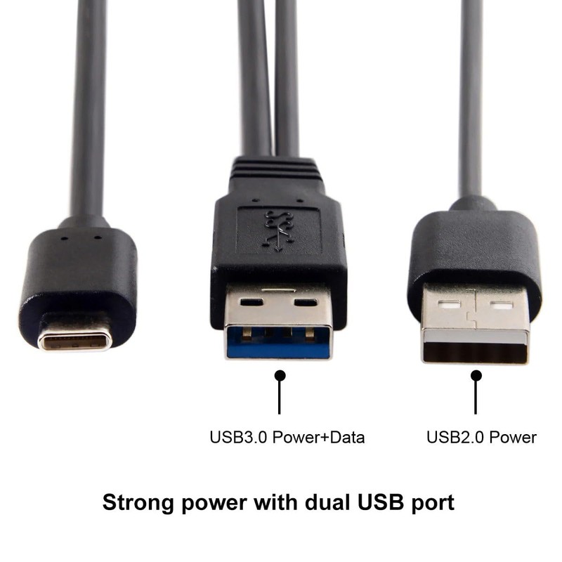 cablecc Type-C USB-C to USB 3.0 Male & USB 2.0