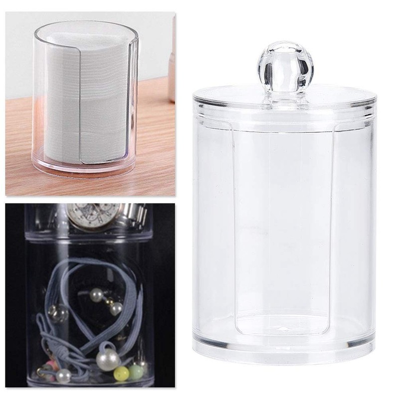 Acrylic Cotton Pad Holder Swabs Box, Swabs Dispenser Durable Cotton