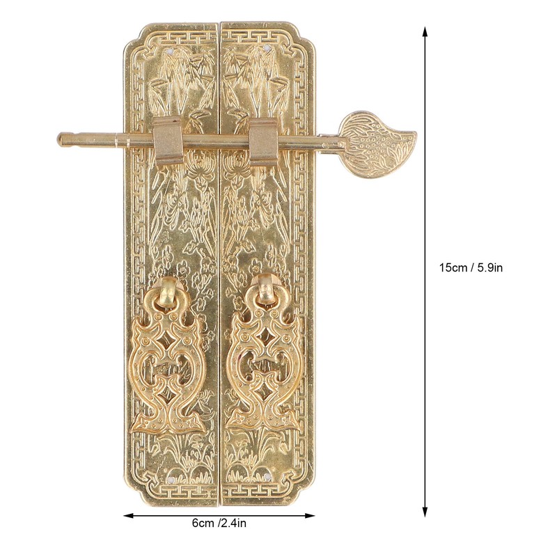Cabinet Faceplate Brass Material Elegant Retro Botanical Pattern Decorative Chinese