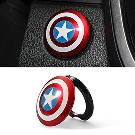Car Engine Start Button Cover ABS General Motors Ignition Switch Trim Cover Captain America Auto Start Ring