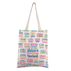 FEELMEM Self Care Gifts Believe In Yourself Tote Bag Positive Mental Health Shopping Bag Gift Stress Relief Gift for Women