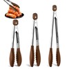 Wooden Tongs for Cooking Set of 3-7, 9, 12 inch