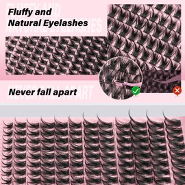 Lash Clusters Fluffy 144pcs D Curl 8-18mm Natural Lash Clusters Wispy Eyelash Clusters Individual Lashes with Thin Band Cluster Eyelash Extensions Easy DIY Lash (NY01,D-8-18MIX-ZZLJ-3)