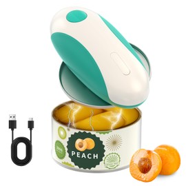 CIRCLE JOY Rechargeable Electric Can Opener for Seniors with Smooth Edge, Food-Safe, Handsfree Automatic Opener for Almost Any Can Sizes, Kitchen Gadgets for Home, Green