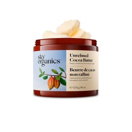 Organic Cocoa Butter By Sky Organics: Unrefined, 100% Pure Raw Cocoa Butter 16oz â€" Skin Nourishing, Moisturizing & Healing, for Dry Skin, Stretch Marks - For Skin Care, Hair Care & DIY Recipes