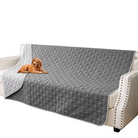 Bigbeer Waterproof Dog Blanket, Washable Pet Couch Covers for Dogs, Sofa Bed Furniture Protector Cover for Puppy Kids Reversible(68x82 Inch, Lightgrey+Darkgrey)