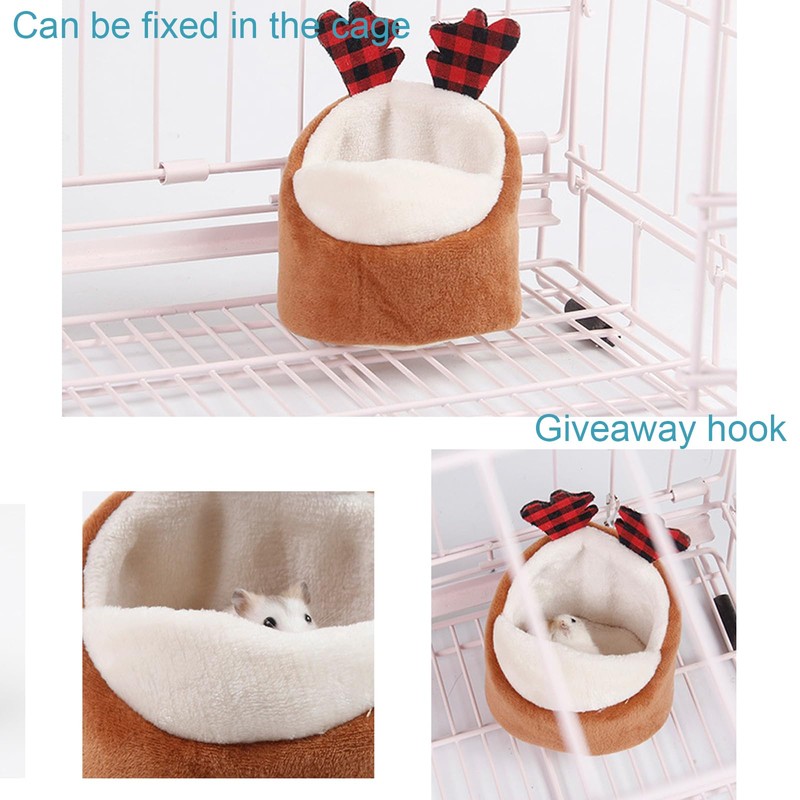 ABLAZEZAI Hamster Bed, Mini Small Animals Soft Warm Nest, Small