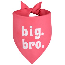 Agroon Big Brother Dog Bandana Soft Pink Large 1PCS, Adjustable Triangle Scarf, Pregnancy Announecment, New Baby for Family.