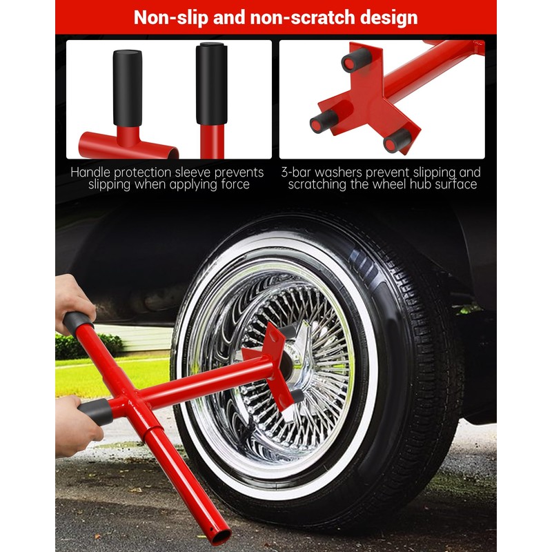 Krysolad 3 Bar Lowrider Wire Wheel Knock Off Tool with