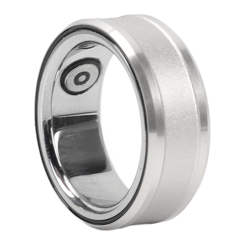 Smart Health Ring Silver Pedometer Waterproof Body Temperature Monitoring Sleep