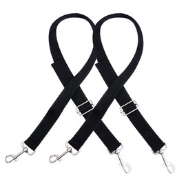 HUOHUOCN 2Pcs Straps of Dog Car Seat Cover with Metal Hooks,Straps for Dog Car Seat Cover,Dog Hammock Adjustable Replacement Straps with Hooks(Black)