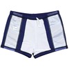 Aquarti Men's Swimming Trunks Short Sporty Stripes, 11307 dark blue/blue,