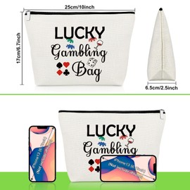 Casino Lovers Gifts Makeup Bag Lucky Casino Gift for Gambler Cosmetic Bag Funny Gambler Gifts Christmas Birthday Gift for Gambler Friends Retirement Gift for Grandma Poker Gambling Travel Makeup Pouch
