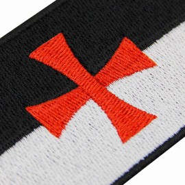EmbTao The Templars Crusaders Knights of Cross Flag Patch Embroidered Applique Iron On Sew On Emblem