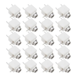 Micro Traders 20pcs 3.5mm Mono Miniature Jack Socket with Switch Central Mounting Audio Component for Power Supply Connections Mono Vertical Audio Headphone Female Connector