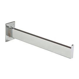 Only Hangers 12" Chrome Rectangular Tubing Straight Faceout for Wall Mounting - 1 Piece