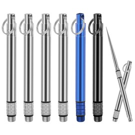 6 PCS Portable Toothpick Reusable Toothpick Pocket Toothpicks with Keychain Dental Picks Travel Large Toothpicks Pocket Toothpick Holder Set Tea Tree Toothpicks Fruit Toothpicks for Picnic Camping