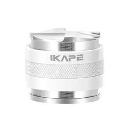 IKAPE Coffee Products, 53mm Coffee Distributor & Hand Tamper, Adjustable Depth Espresso Distributor Fits All 53mm Espresso Portafilter, Compatible with 54MM Breville Bottomless Portafilter (White)