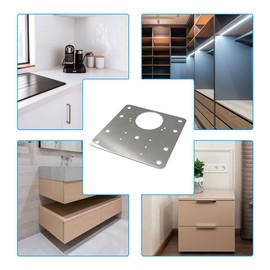 4 PCS Hinge Repair Plate,Stainless Steel Fix The Hinge Side Plate Repair Piece with Mounting Screws for Wood, Furniture, Shelves, Cabinet