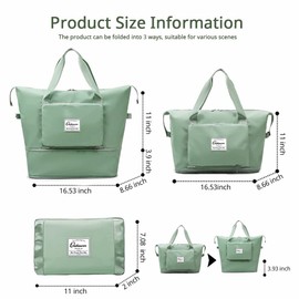 Orshawer Large Capacity Folding Travel Bag, Portable Expandable Lightweight Carry on Bag, Dry and Wet Separation Sports Duffel Bags