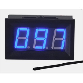 UCTRONICS 0-167°F Fahrenheit Digital Temperature Meter Blue LED Display MF55 Type NTC Thermistor Temp Sensor 2-Wires Reverse Polarity Protection with Black Case