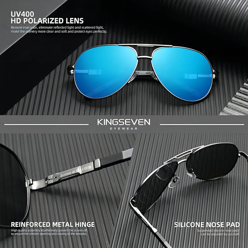 Anteojos de Sol Polarizados Kingseven K725 Talle Standard Liso Armazón