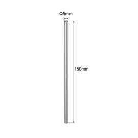 sourcing map 2pcs Linear Motion Rod Shaft Guide 5mm x 150mm (0.197" x 5.91") Case Hardened Steel Chrome Plated, Metric Linear Rail Rod for 3D Printer, CNC Machine