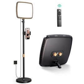 NiceVeedi 14" Large Soft Light with 75" Stand, Full Screen Dimmable Ring Light, 3 Color/Modular Design/Remote/Phone Holder, Streaming Light for Video Recording/Home Office/TikTok/Makeup/Zoom