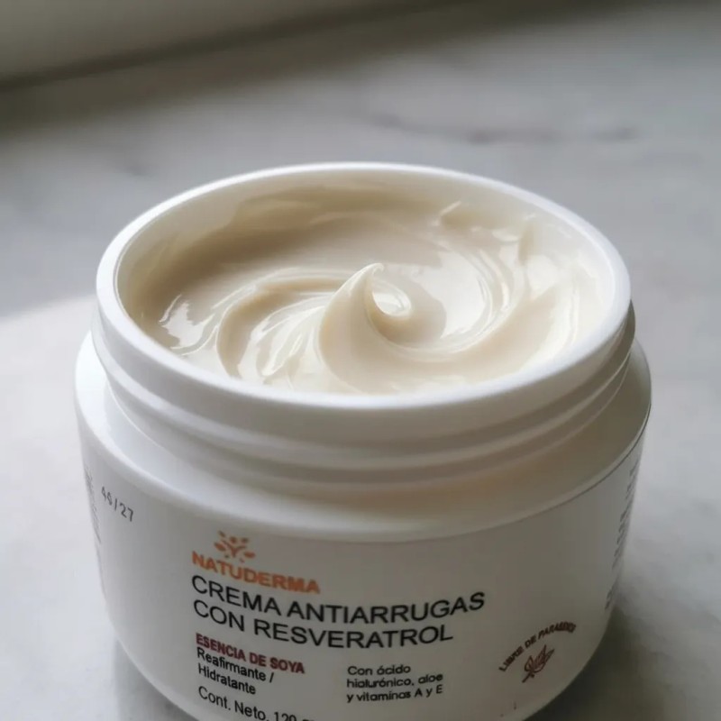 Crema Facial Resveratrol Aceite Soya Coco Normal Día Noche