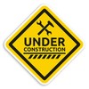 2 x 10cm Under Construction Sign Vinyl Stickers - H&S