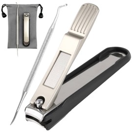 皮膚科医監修 TAKES 爪切り 飛散防止 カバー付き ステンレス刃 手足両用 つめきり 爪やすり ゾンデ付き