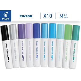 PILOT Pintor Creative Marker My Colour Palette - Pack of 10 in M - Cool Colours - Colour Marker Pens for DIY Projects, for Almost All Surfaces, Quick Drying and Good Coverage