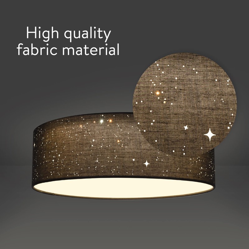 Navaris Flush Mount Ceiling Light - 12.6" Diameter Drum Lamp