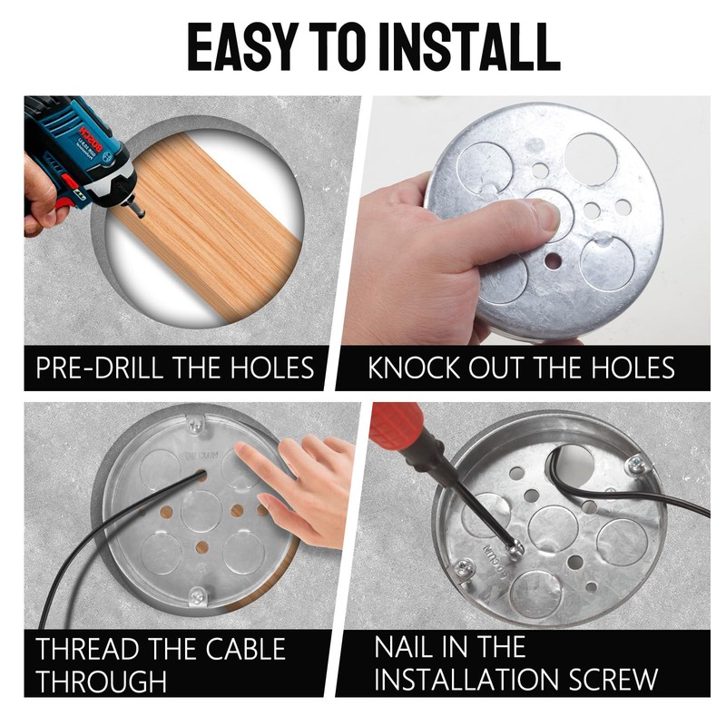 8 Pack Shallow Electrical Box, 1/2-Inch Deep, 1/2-Inch Bottom Knockouts
