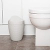 Addis 518367 Faux Rattan Round Swing Lid Bathroom Bin, Light