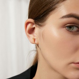 Stud Earrings for Women Gold Earrings 14K Gold Plated 925 Sterling Silver Post CZ Lightweight Hypoallergenic Earrings Nail Screw Dainty Earrings for Women Jewelry - Nail Screw Earrings