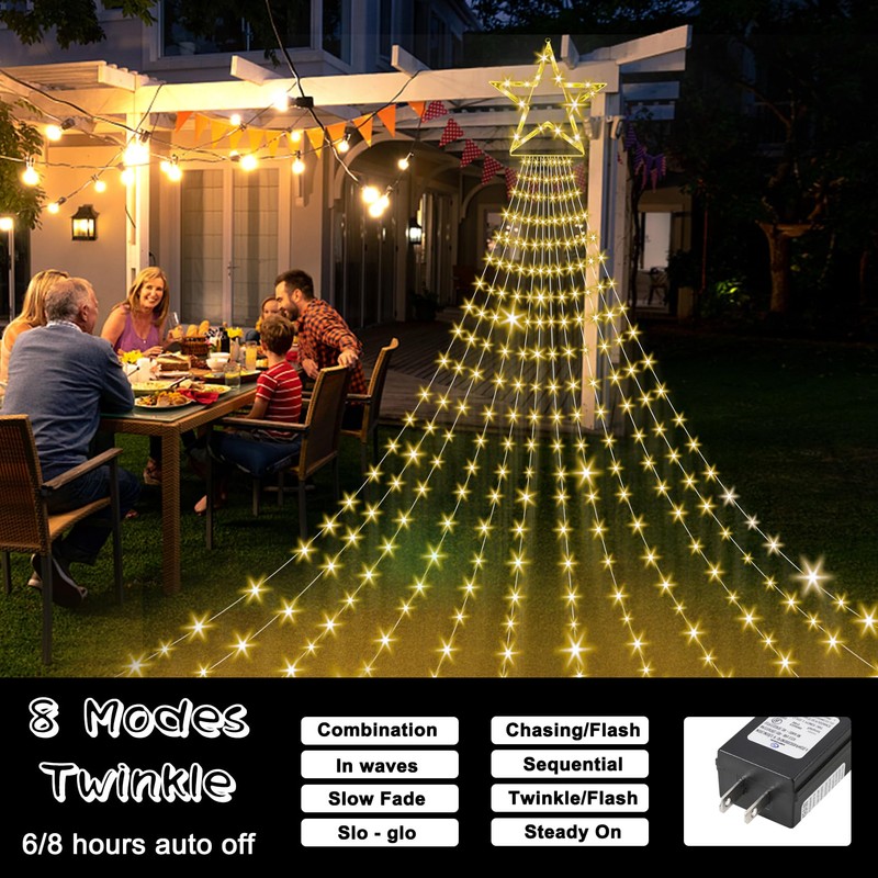 Onory Christmas Outdoor Star String Lights 23FT 860 LED Waterproof