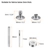 QUARKZMAN 100 Sets 8 mm x 6 mm Leather Rivets,