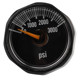 Mini Manómetro Manómetro de Precisión Metal Negro 1 8Npt Válvula de Precisión Mini Manómetro Dióxido de Carbono Micro Manómetro (6000 Psi) (3000)