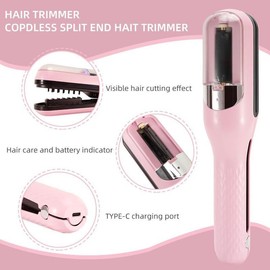 Electric Hair Care Hair Trimmer for Women, 1 Set Rechargeable Frizzy Split End Hair Clipper Hair Cutting Machine for Men & Women, Hair Products for Personal Care Comfort - Color: Pink